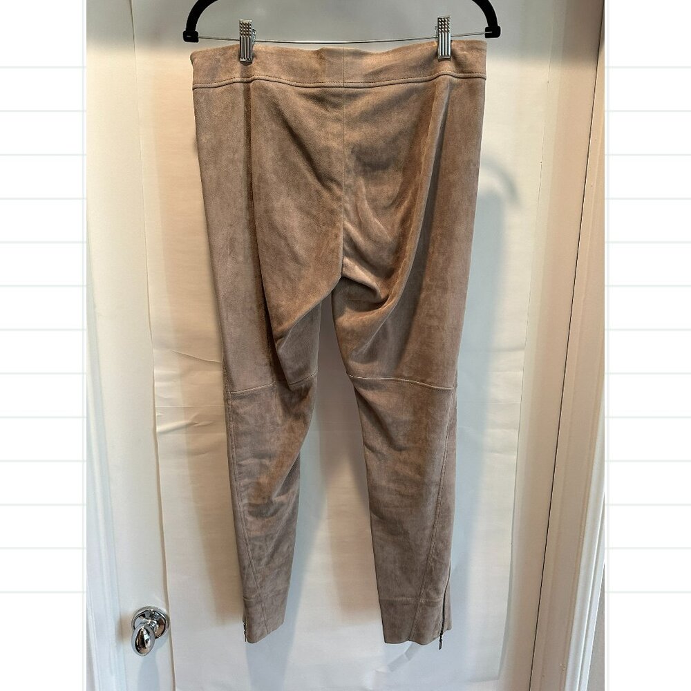 Brunello Cucinelli AW/15 Taupe Suede Zip-Hem Skinny Pants